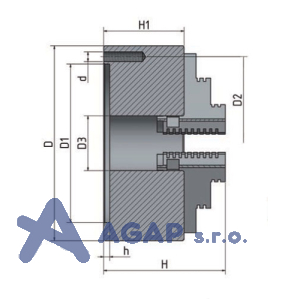 3-čelisťové sklíčidlo s centrickým upínáním Ø 160 mm