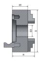 4-čelisťové sklíčidlo s centrickým upínáním ø 160 mm Camlock 4