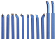 Soustružnické nože HM 10 mm, 11 ks